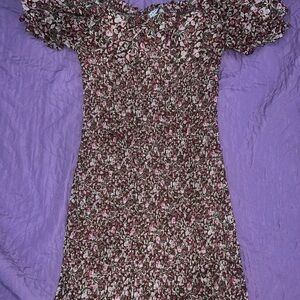 Haute Monde Pink and Brown Floral Dress